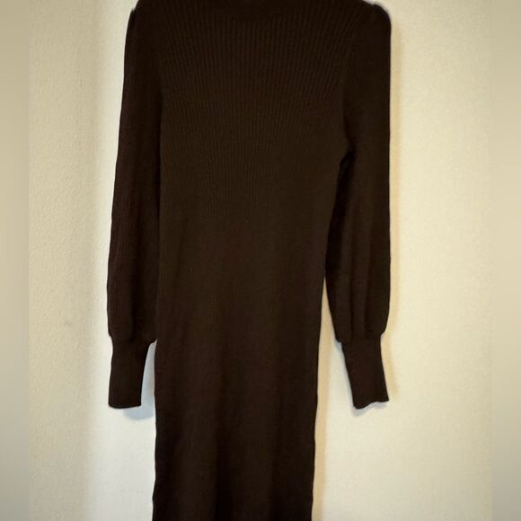 Banana Republic Puff-Sleeve Ribbed Sweater dress in Deep Brown. $119 **NEW** - Picture 6 of 7